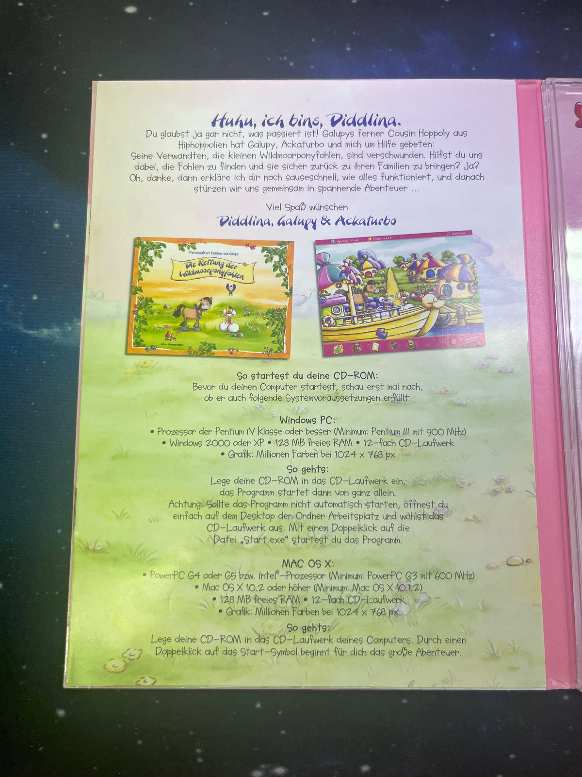 CD Rom Pferdespaß mit Diddlina und Galupy die Rettung der Wildmoorponyfohlen