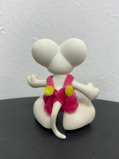 Diddl weiß mit pinker Latzhose Figur