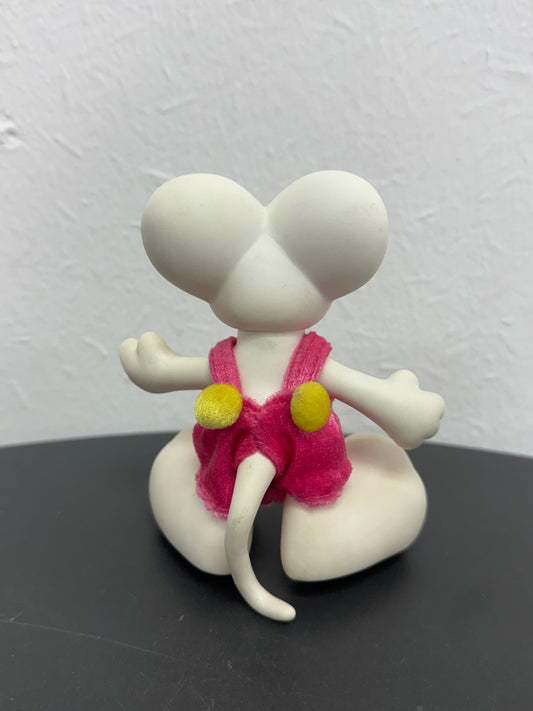 Diddl weiß mit pinker Latzhose Figur