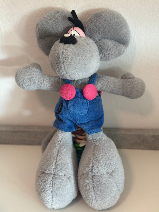 Diddl Grau mit Blauer Latzhose Groß