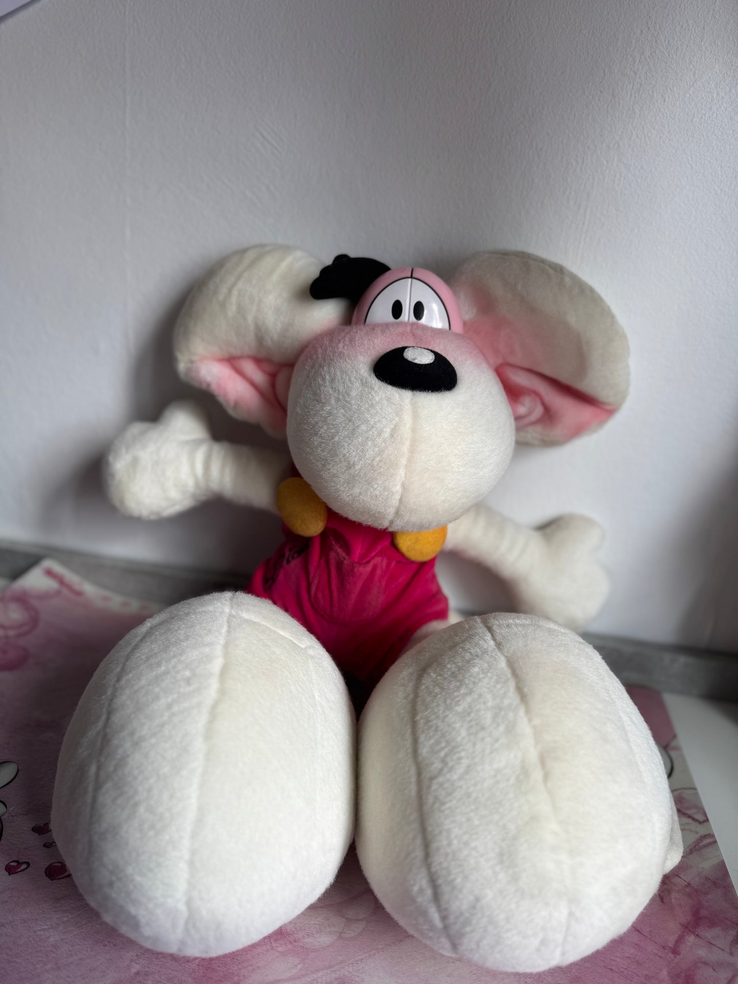 Diddl Weiß Pinke Latzhose ca 60cm