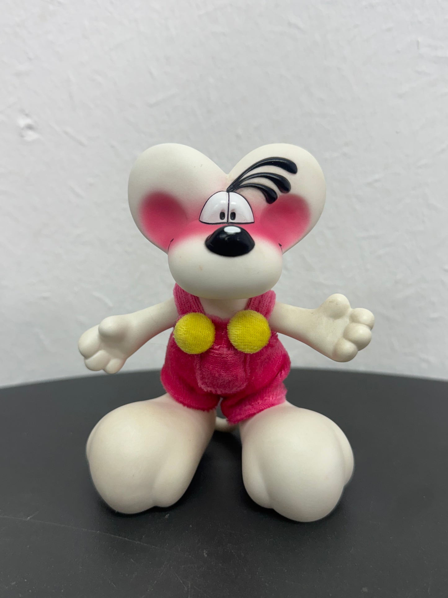Diddl weiß mit pinker Latzhose Figur