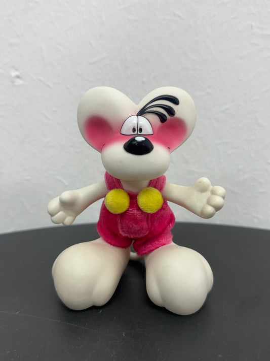 Diddl weiß mit pinker Latzhose Figur