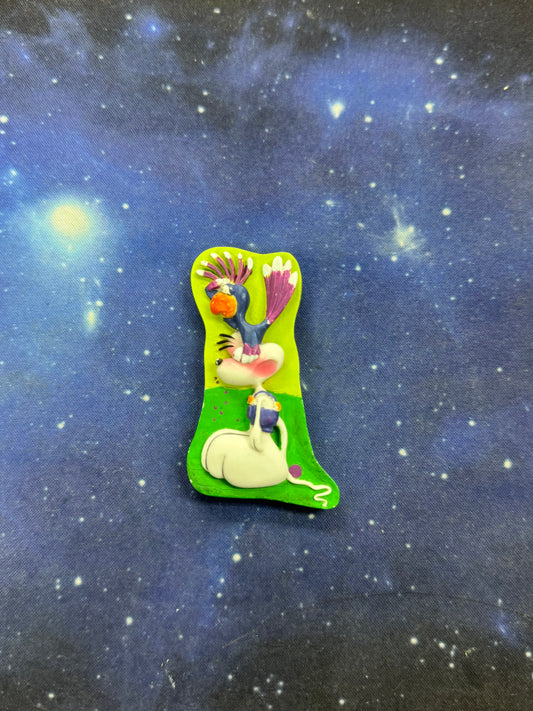 Diddl mit Huhn Magnet